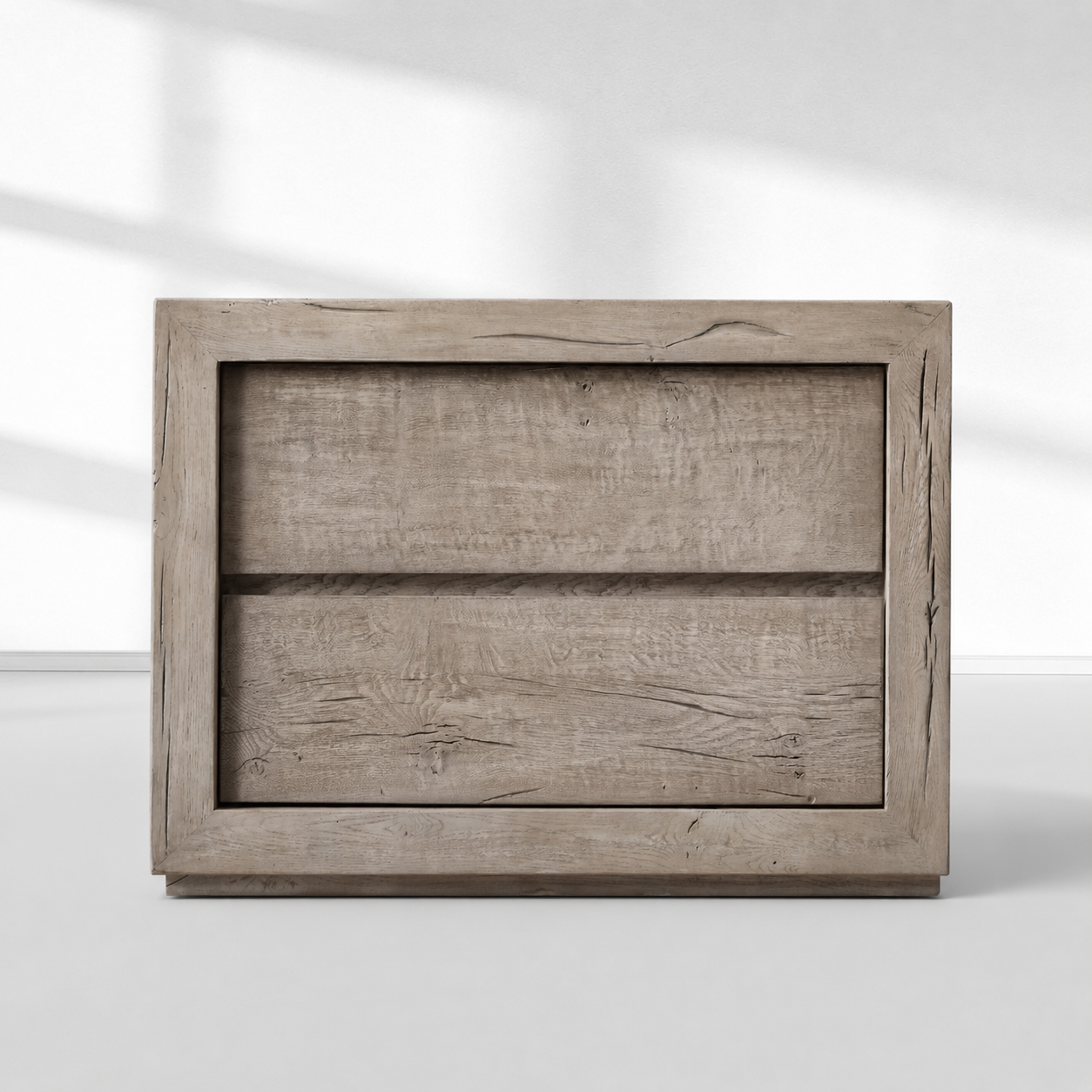 Oak 2-Drawer Nightstand