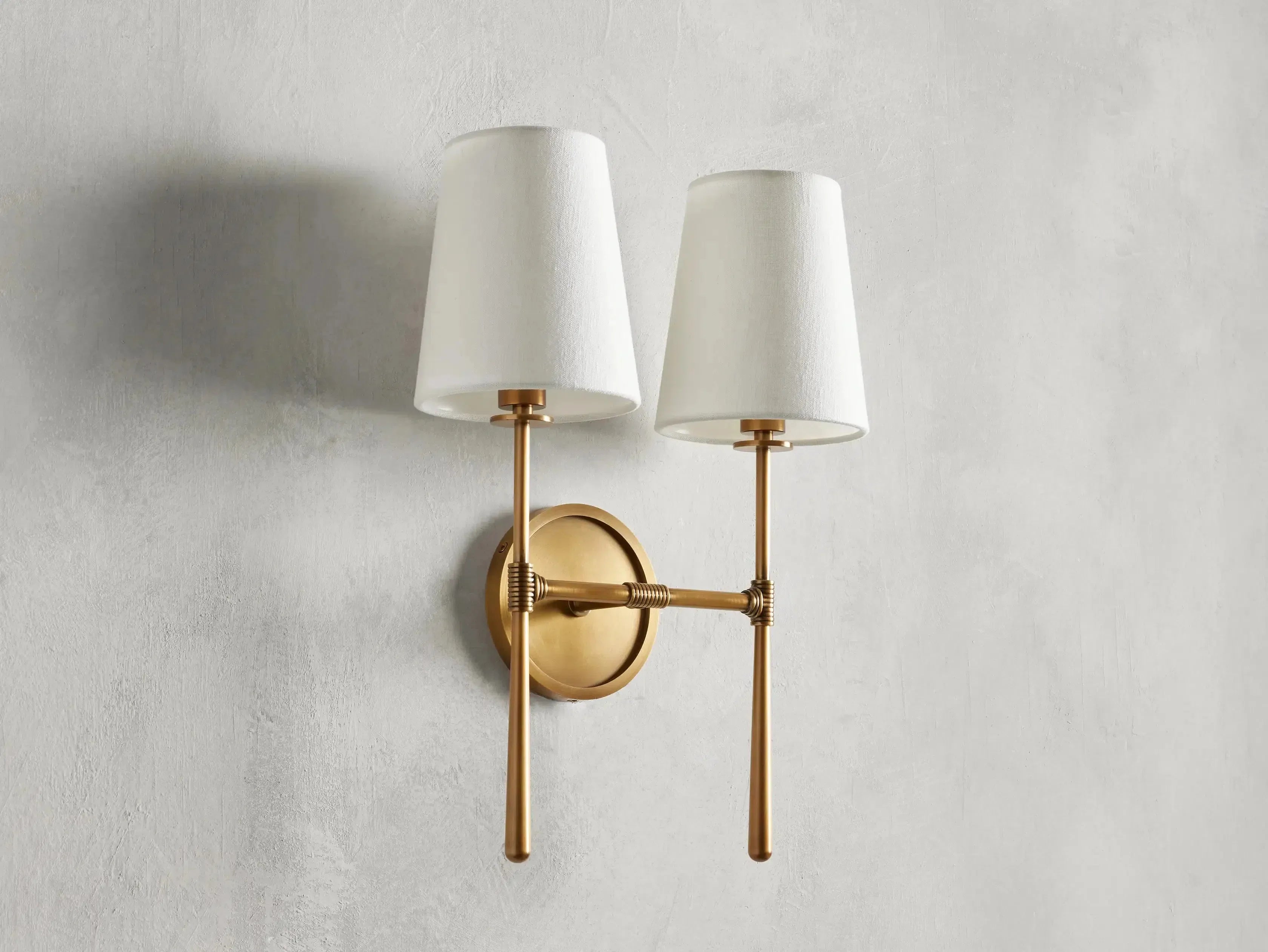 Rhodes 2-Light Linen Wall Sconce For Bedroom-Fullstarlighting