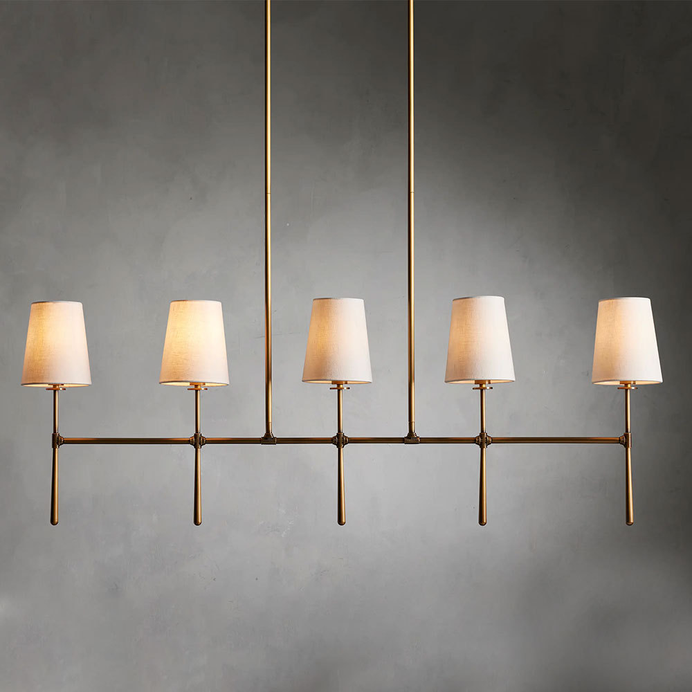 Rhodes Linear Chandelier 5/6 Light For Living Room-Fullstarlighting