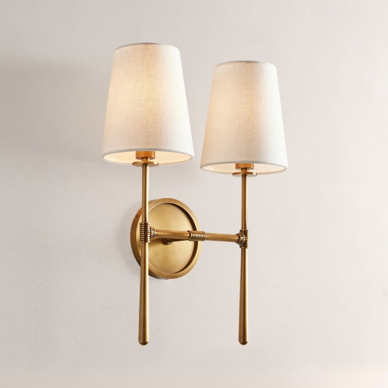 Rhodes 2-Light Linen Wall Sconce For Bedroom-Fullstarlighting