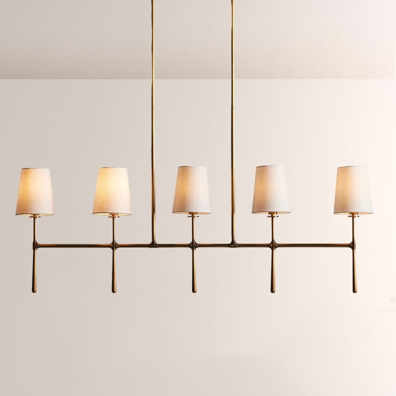 Rhodes Linear Chandelier 5/6 Light For Living Room-Fullstarlighting