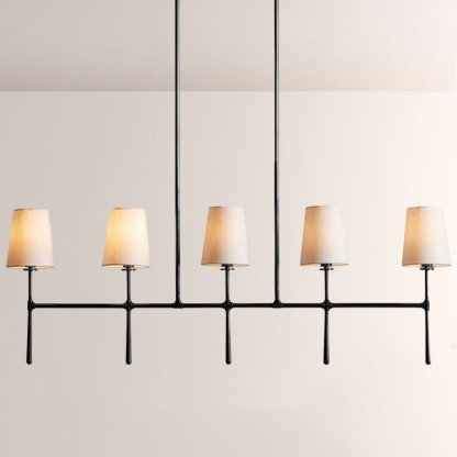 Rhodes Linear Chandelier 5/6 Light For Living Room-Fullstarlighting