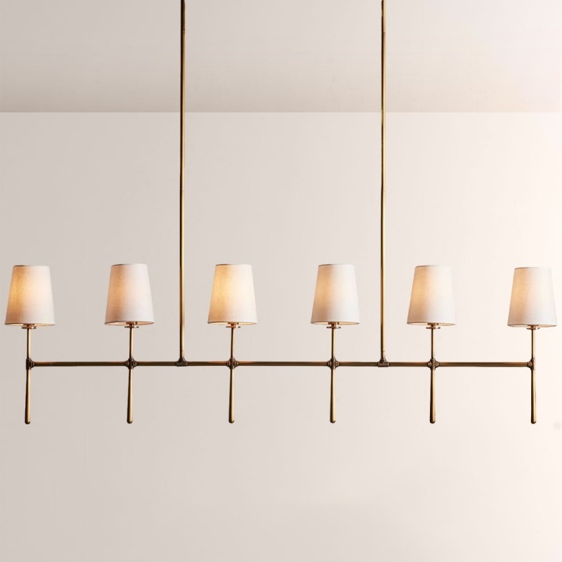 Rhodes Linear Chandelier 5/6 Light For Living Room-Fullstarlighting