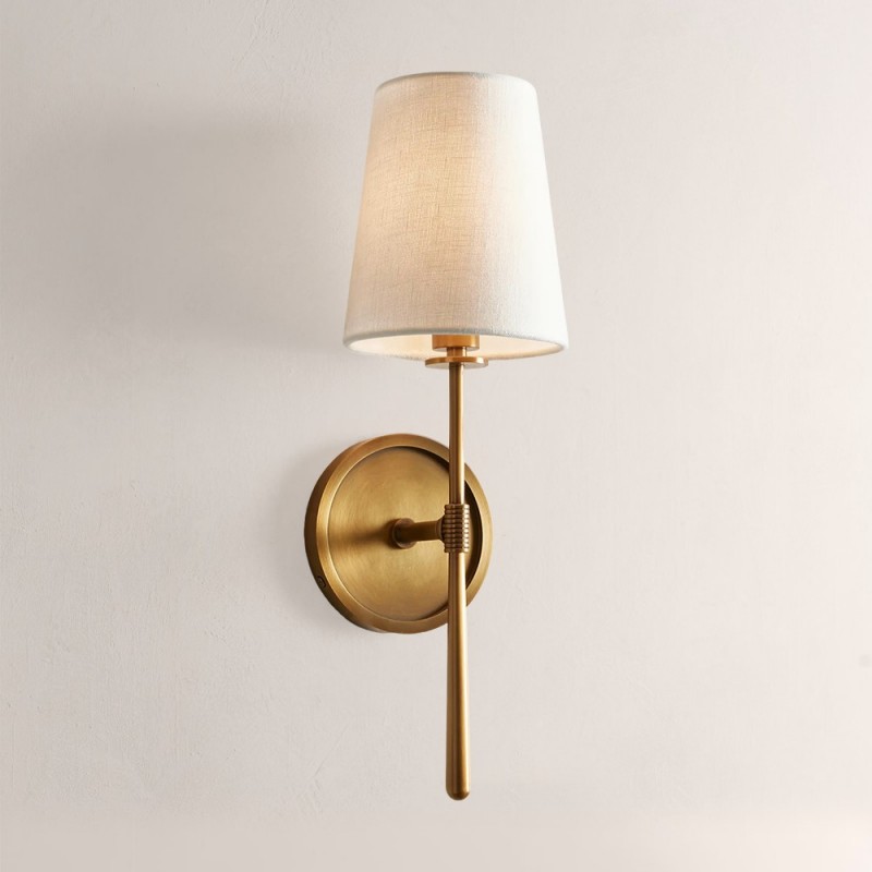 Rhodes Linen Wall Sconce For Bedroom-Fullstarlighting