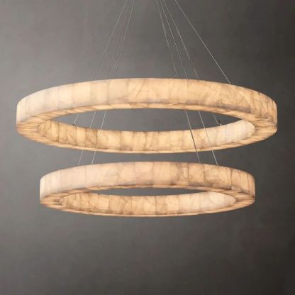Rabedorn 2-Tier Round Calcite Chandelier 60"
