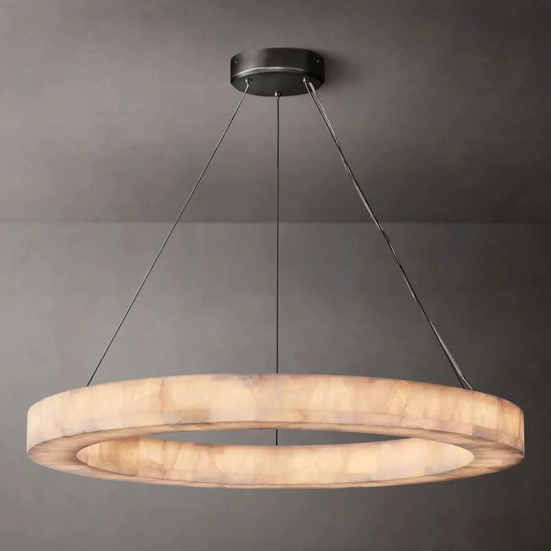 Richel Calcite Round Chandelier 31"40"60"-Fullstarlighting