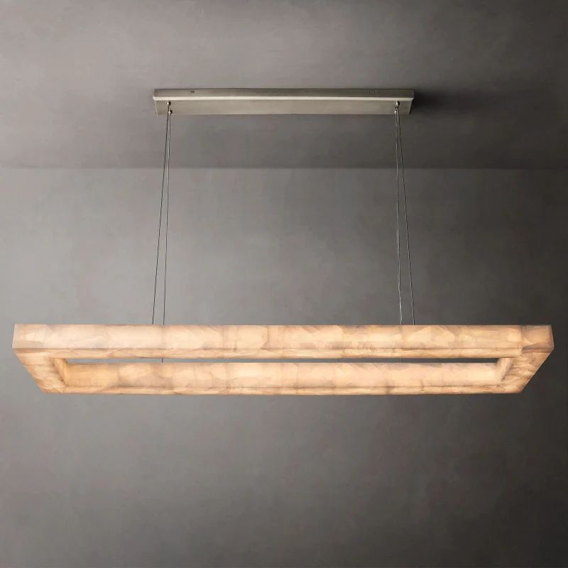 Richel Rectangular Calcite Chandelier 72"-Fullstarlighting