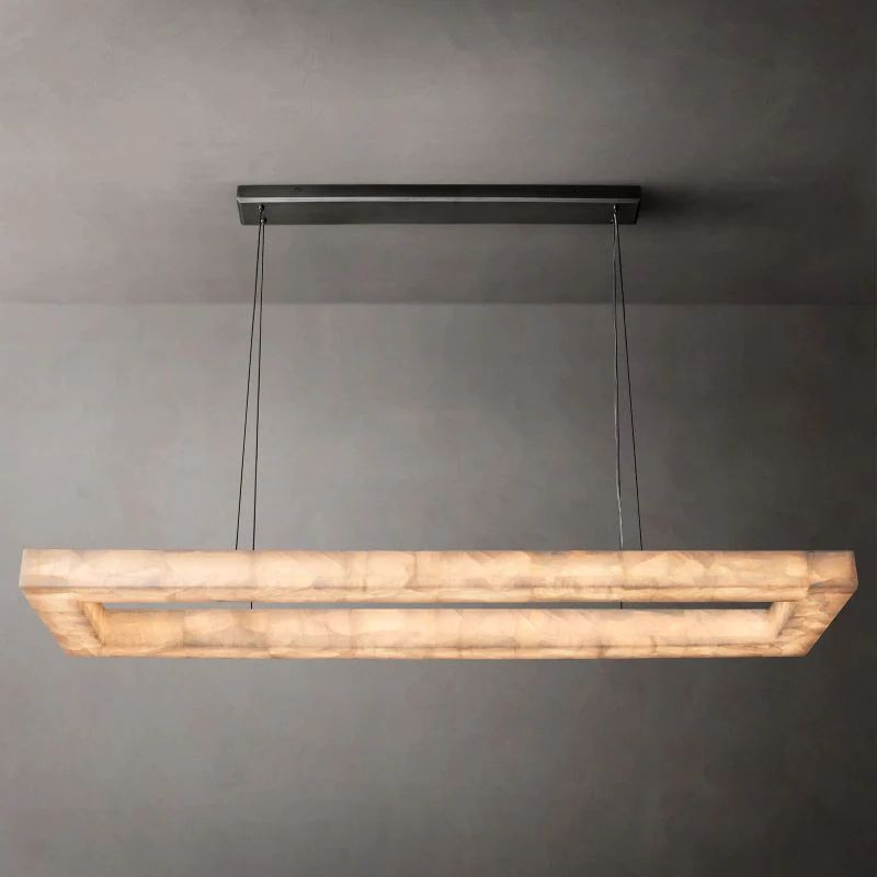 Richel Rectangular Calcite Chandelier 72"-Fullstarlighting