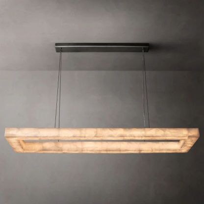 Richel Rectangular Calcite Chandelier 72"-Fullstarlighting