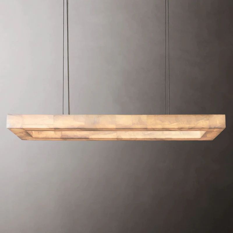 Richel Rectangular Calcite Chandelier 54"-Fullstarlighting