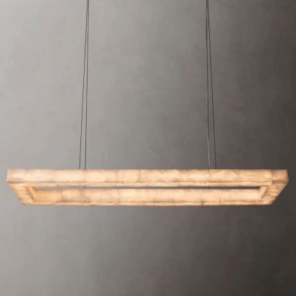 Richel Rectangular Calcite Chandelier 72"-Fullstarlighting