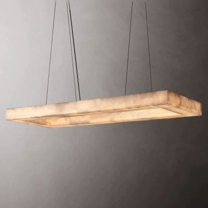Richel Rectangular Calcite Chandelier 54"-Fullstarlighting