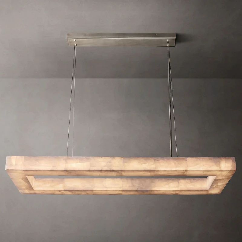 Richel Rectangular Calcite Chandelier 54"-Fullstarlighting
