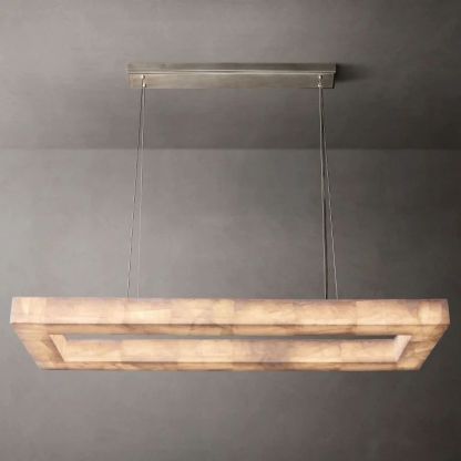 Richel Rectangular Calcite Chandelier 54"-Fullstarlighting