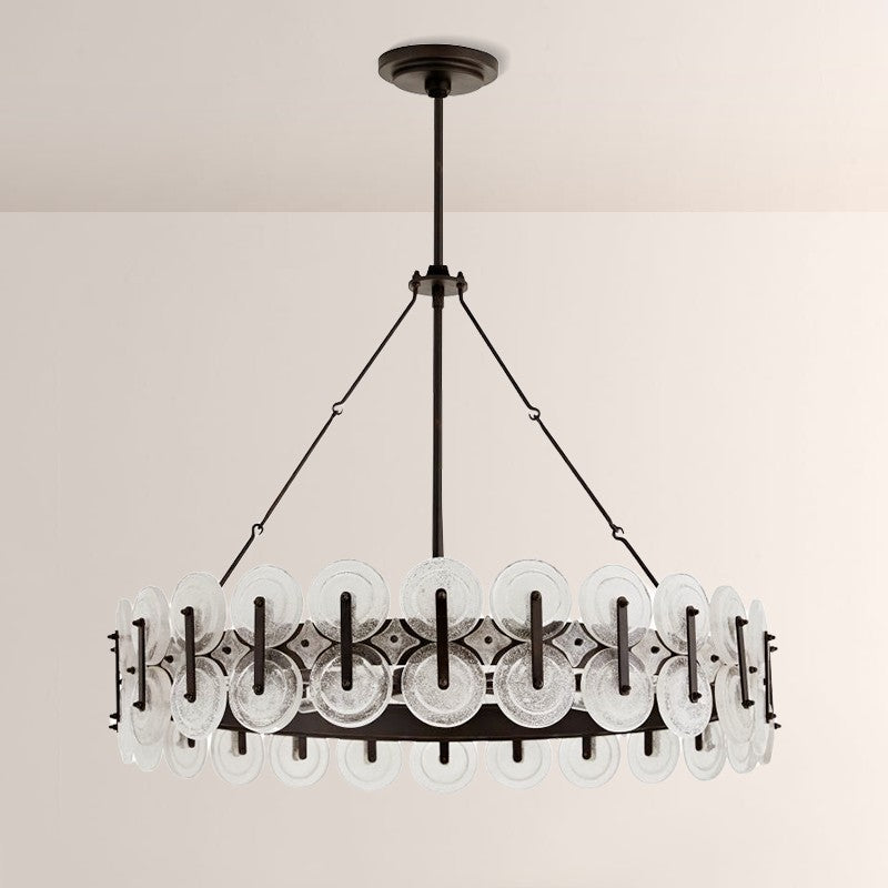 Ronyta Glass Round Chandelier 31"-Fullstarlighting