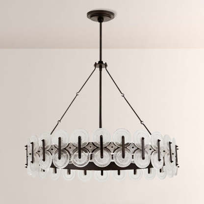Ronyta Glass Round Chandelier 31"-Fullstarlighting