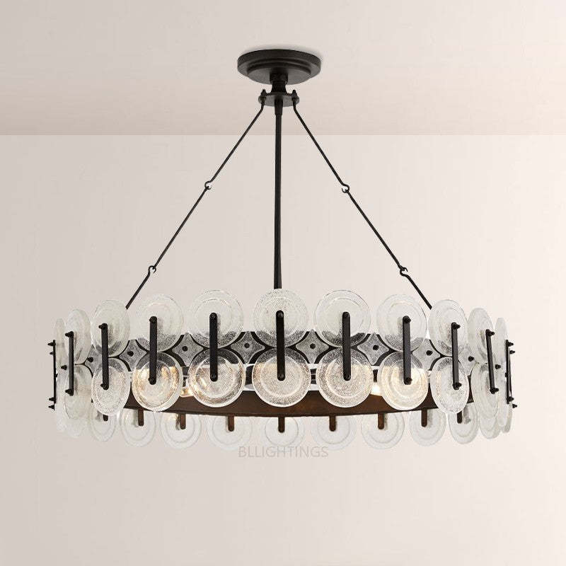 Ronyta Glass Round Chandelier 31"-Fullstarlighting