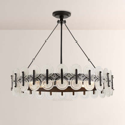 Ronyta Glass Round Chandelier 31"-Fullstarlighting