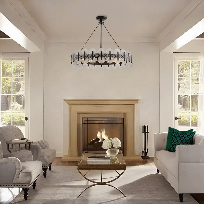 Ronyta Glass Round Chandelier 31"-Fullstarlighting