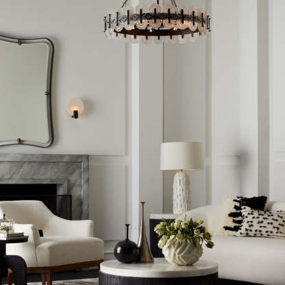Ronyta Glass Round Chandelier 31"-Fullstarlighting