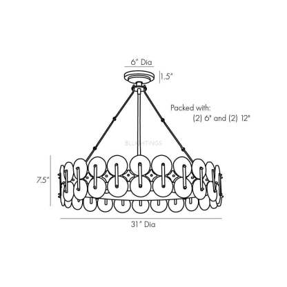 Ronyta Glass Round Chandelier 31"-Fullstarlighting