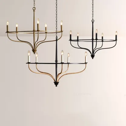 Rosalind Rattan Chandelier in Black-Fullstarlighting