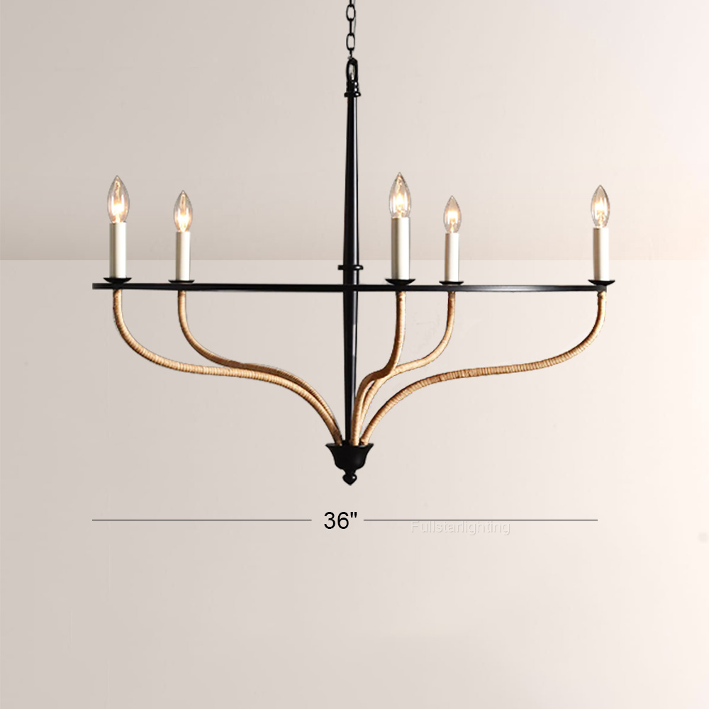 Arhaus Rosalind Rattan Chandelier - Thumbnail 5