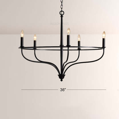 Roscaio Round Metal Chandelier-Fullstarlighting