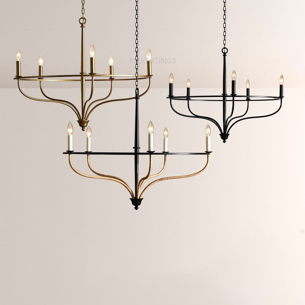 Roscaio Round Metal Chandelier-Fullstarlighting
