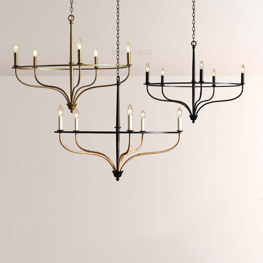 Roscaio Round Metal Chandelier-Fullstarlighting