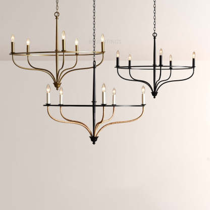 Roscaio Round Metal Chandelier-Fullstarlighting