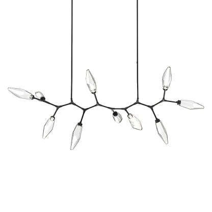 Rock Crystal Modern Branch LED Linear Chandelier-Fullstarlighting