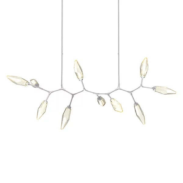 Rock Crystal Modern Branch LED Linear Chandelier