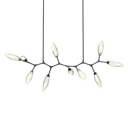 Rock Crystal Modern Branch LED Linear Chandelier-Fullstarlighting
