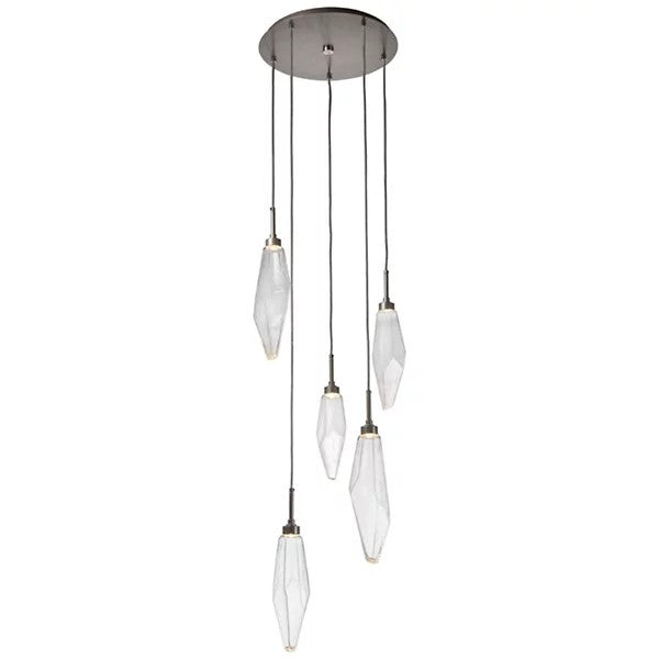 Rock Crystal Round Multi Light LED Pendant-Fullstarlighting