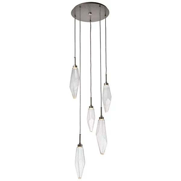 Rock Crystal Round Multi Light LED Pendant