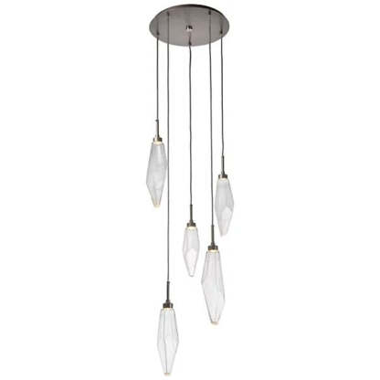 Rock Crystal Round Multi Light LED Pendant-Fullstarlighting