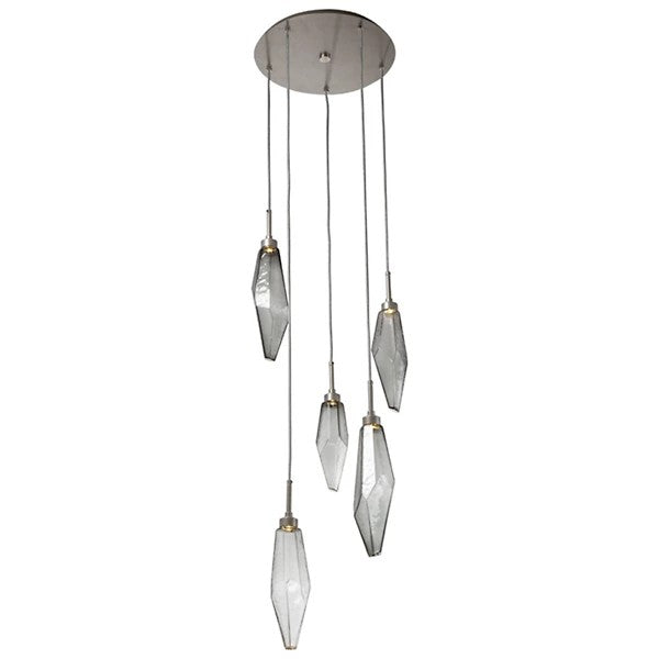 Rock Crystal Round Multi Light LED Pendant-Fullstarlighting