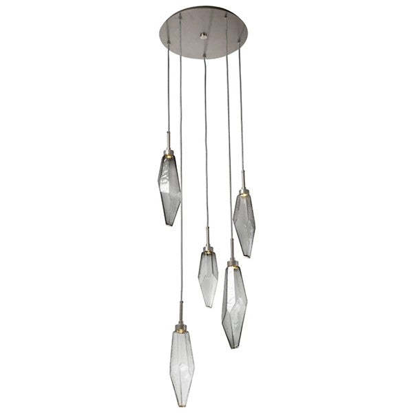 Rock Crystal Round Multi Light LED Pendant