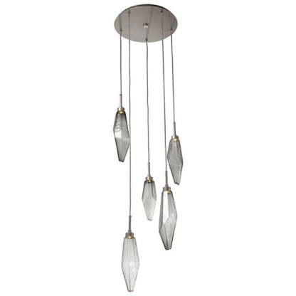 Rock Crystal Round Multi Light LED Pendant-Fullstarlighting