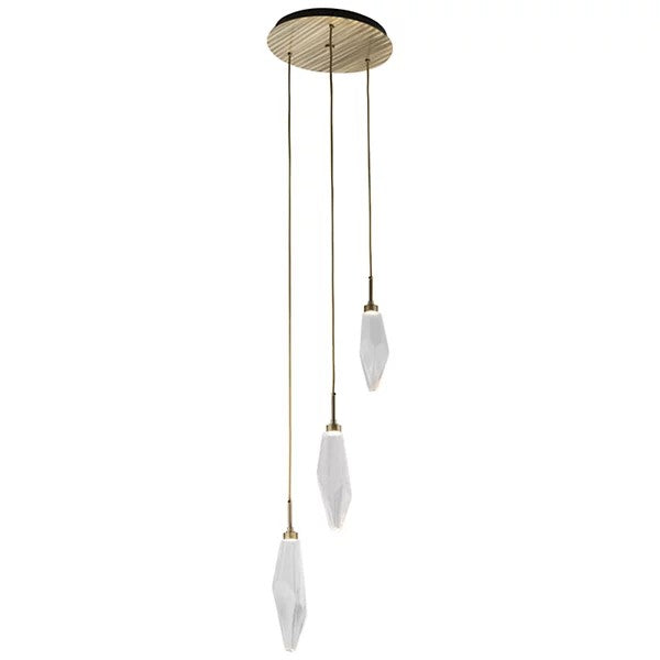 Rock Crystal Round Multi Light LED Pendant-Fullstarlighting