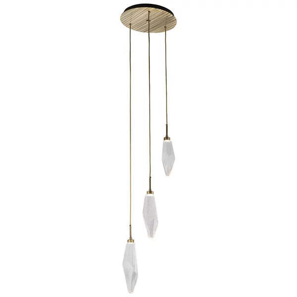 Rock Crystal Round Multi Light LED Pendant-Fullstarlighting