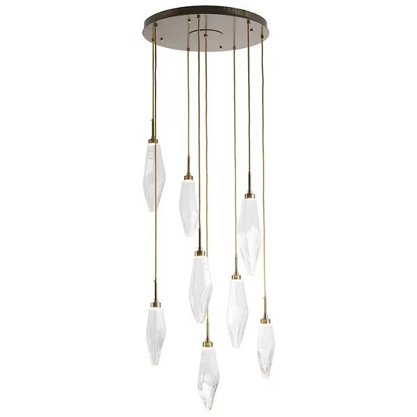 Rock Crystal Round Multi Light LED Pendant-Fullstarlighting