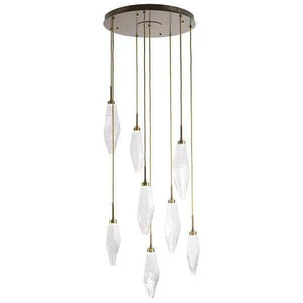 Rock Crystal Round Multi Light LED Pendant-Fullstarlighting