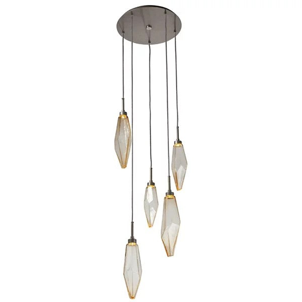 Rock Crystal Round Multi Light LED Pendant-Fullstarlighting