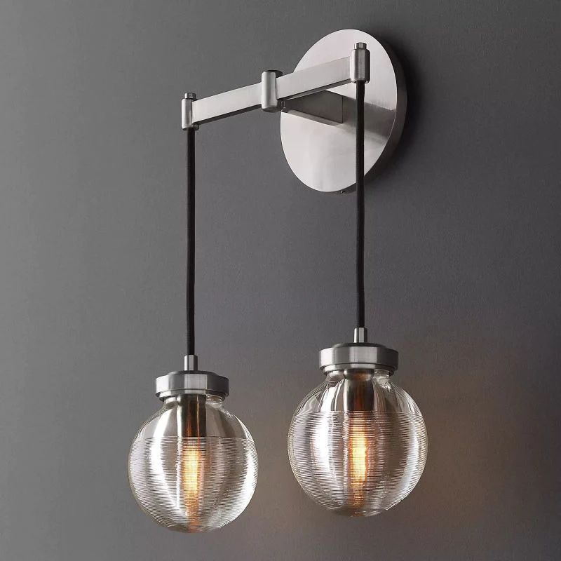 Pearl Spherical Modern Double Wall Sconce-Fullstarlighting