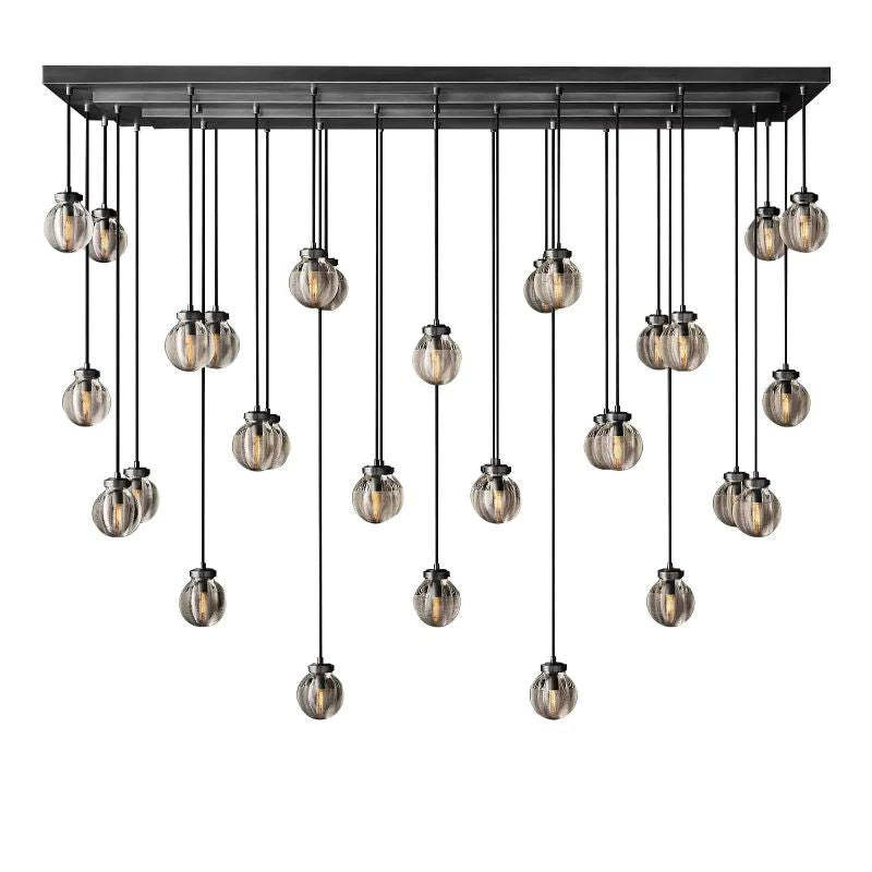 Pearl Spherical Modern Rectangular Chandelier 72”