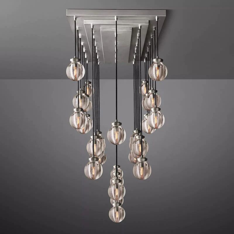 Pearl Spherical Modern Rectangular Chandelier 72"-Fullstarlighting