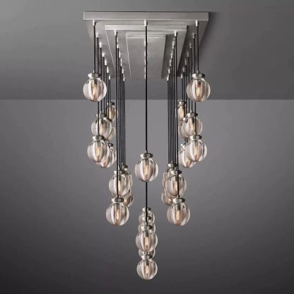 Pearl Spherical Modern Rectangular Chandelier 72"-Fullstarlighting