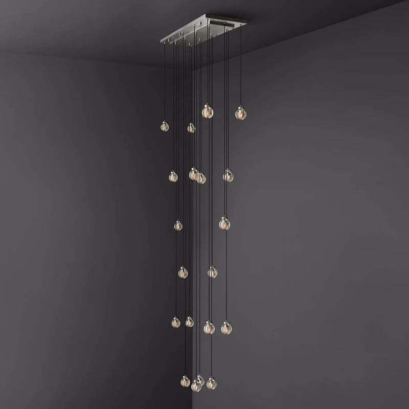 Pearl Spherical Modern Rectangular Chandelier 54”-Fullstarlighting